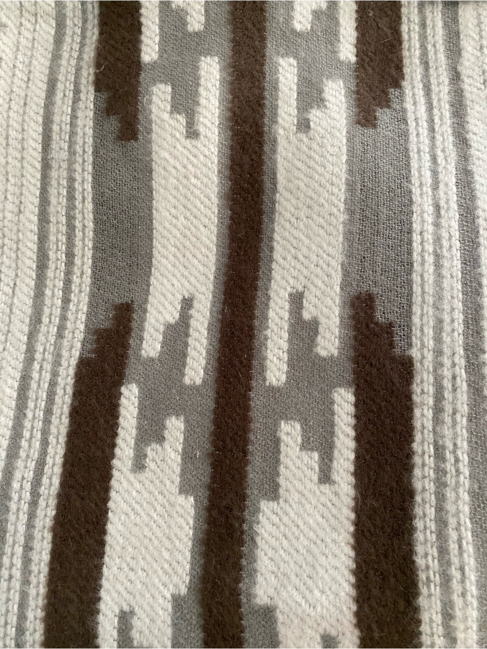 Express wrap shawl poncho - one size (M-Plus size) fringe detail gray and white - Picture 6 of 6